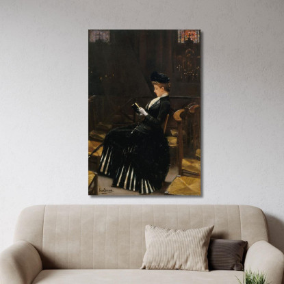 Donna Che Prega Jean Béraud jbr25 quadro stampato su tela
