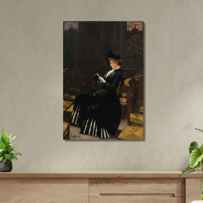 Donna Che Prega Jean Béraud jbr25 quadro stampato su tela