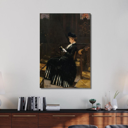 Donna Che Prega Jean Béraud jbr25 quadro stampato su tela
