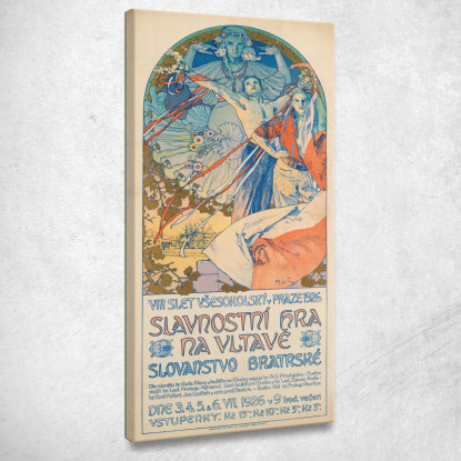 Il Festival Sokol A Praga Alphonse Mucha amu94 quadro stampato su tela