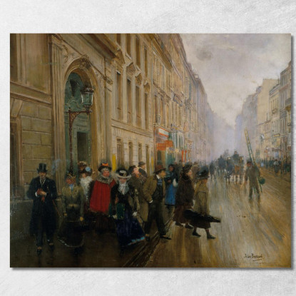 Lasciare Il Conservatorio Di Musica Jean Béraud jbr43 quadro stampato su tela