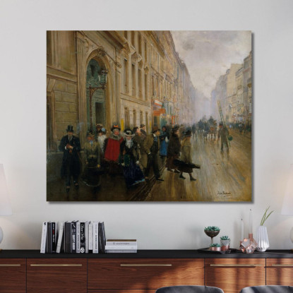 Lasciare Il Conservatorio Di Musica Jean Béraud jbr43 quadro stampato su tela