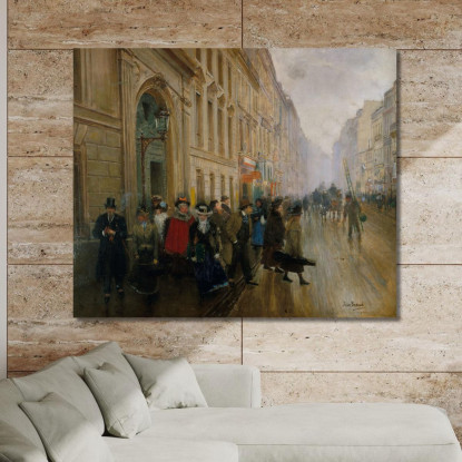 Lasciare Il Conservatorio Di Musica Jean Béraud jbr43 quadro stampato su tela