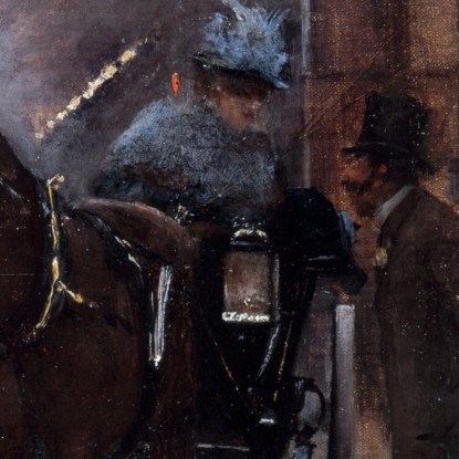 Boulevard Des Capucines La Sera Davanti Al Café Napolitain Jean Béraud jbr49 quadro stampato su tela
