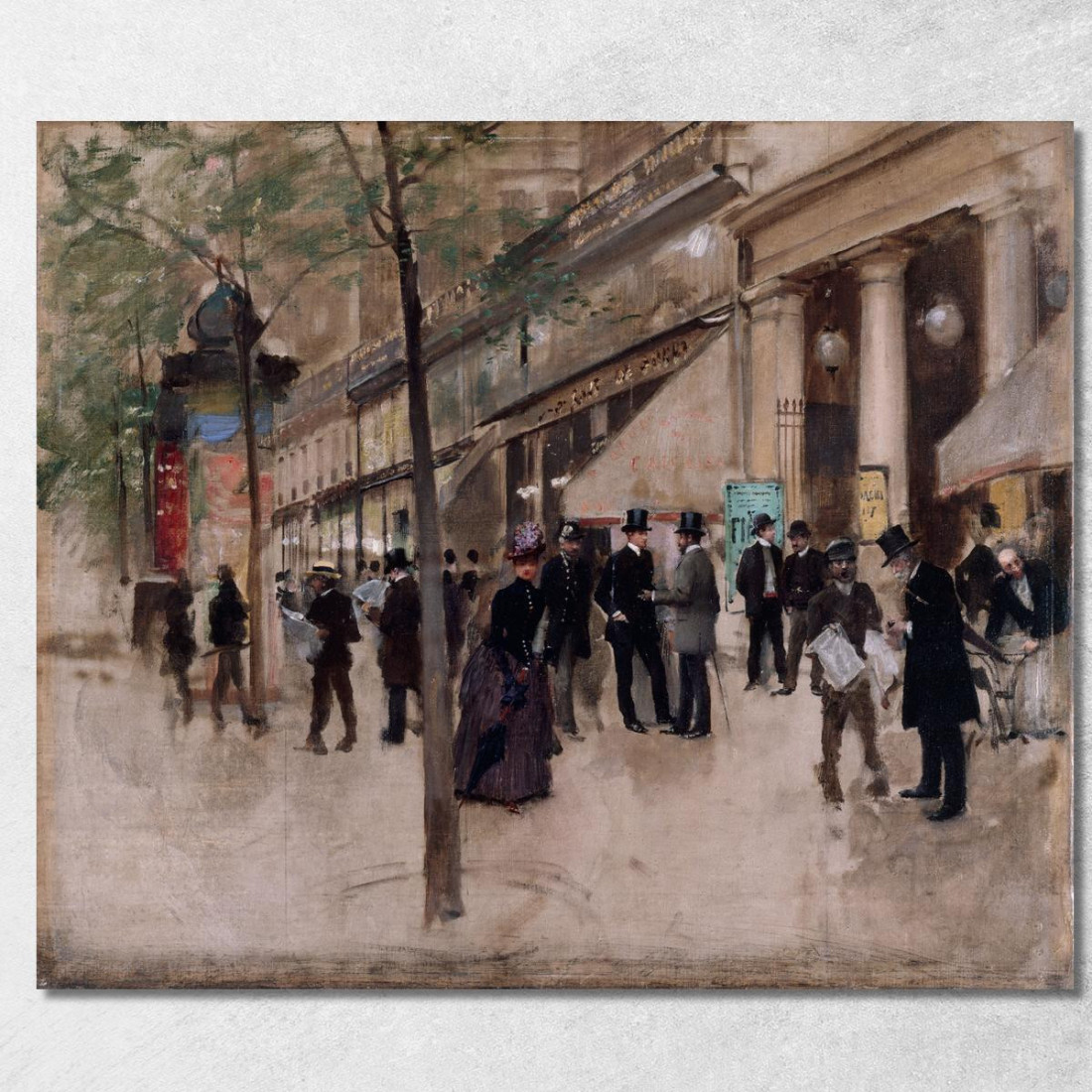 Boulevard Montmartre Davanti Al Théâtre Des Variétés Nel Pomeriggio Jean Béraud jbr50 quadro stampato su tela