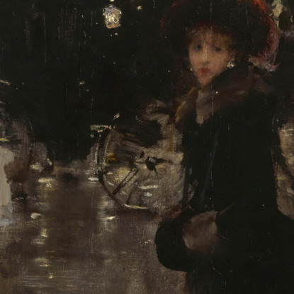 Boulevard Montmartre Di Notte Davanti Al Théâtre Des Variétés Jean Béraud jbr51 quadro stampato su tela