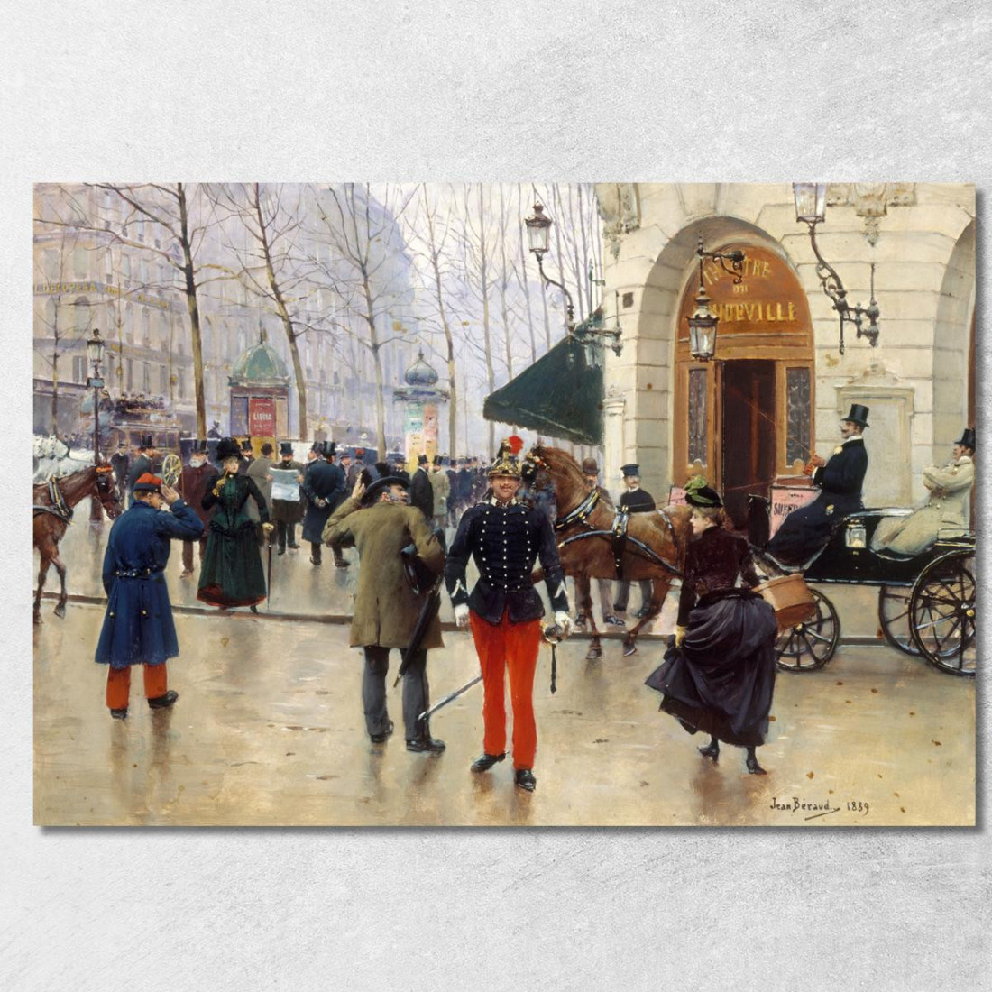 Il Teatro Vaudeville Jean Béraud jbr64 quadro stampato su tela