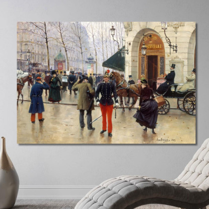 Il Teatro Vaudeville Jean Béraud jbr64 quadro stampato su tela