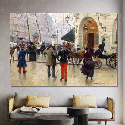 Il Teatro Vaudeville Jean Béraud jbr64 quadro stampato su tela