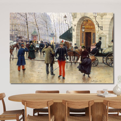 Il Teatro Vaudeville Jean Béraud jbr64 quadro stampato su tela