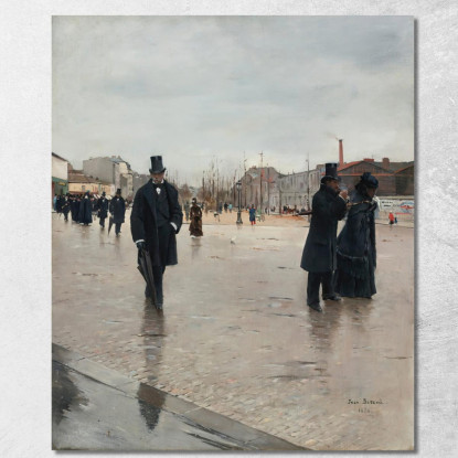 Lasciando Il Cimitero Di Montmartre Jean Béraud jbr66 quadro stampato su tela