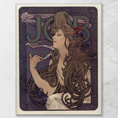 Pubblicità Per Le Sigarette Job Alphonse Mucha amu97 quadro stampato su tela