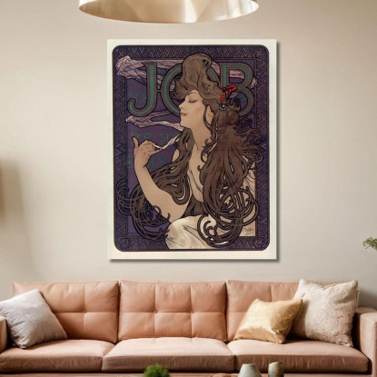 Pubblicità Per Le Sigarette Job Alphonse Mucha amu97 quadro stampato su tela