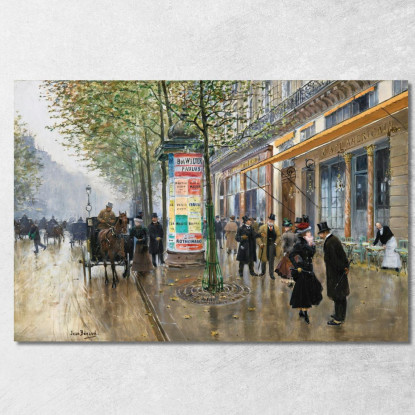 Café Americano Dei Grands Boulevards Jean Béraud jbr71 quadro stampato su tela