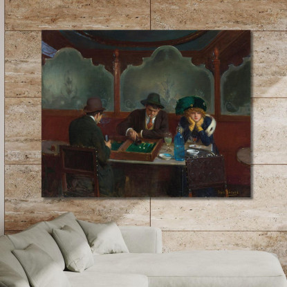 Giocatori Di Backgammon Jean Béraud jbr73 quadro stampato su tela