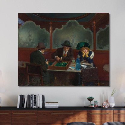 Giocatori Di Backgammon Jean Béraud jbr73 quadro stampato su tela