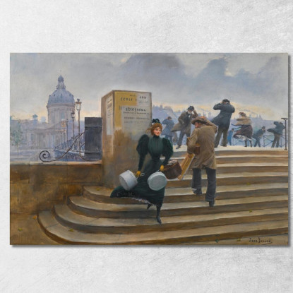 Modista Sul Pont Des Arts Jean Béraud jbr79 quadro stampato su tela