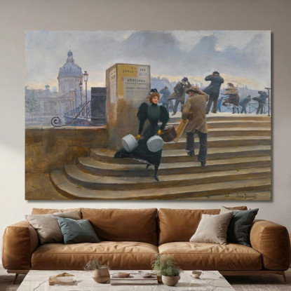 Modista Sul Pont Des Arts Jean Béraud jbr79 quadro stampato su tela