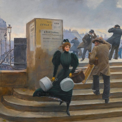 Modista Sul Pont Des Arts Jean Béraud jbr79 quadro stampato su tela