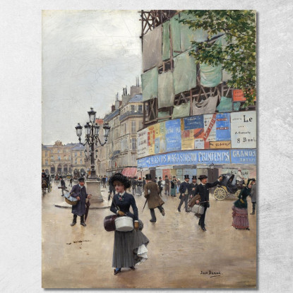 Parisrue Du Havre Jean Béraud jbr80 quadro stampato su tela