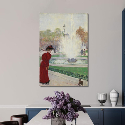 Parigino Alla Rotonda Degli Champs-Élysées Jean Béraud jbr82 quadro stampato su tela