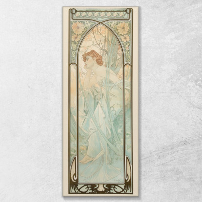 Reverie Du Soir Da Times Of Day Alphonse Mucha amu99 quadro stampato su tela