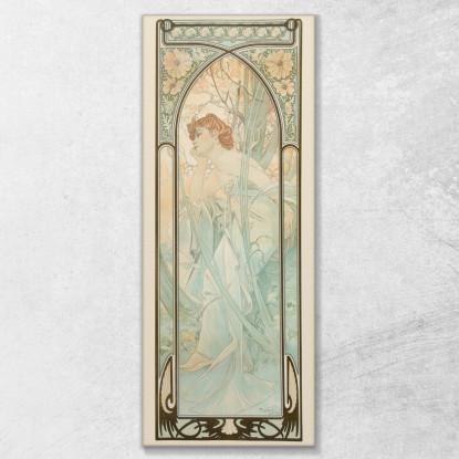 Reverie Du Soir Da Times Of Day Alphonse Mucha amu99 quadro stampato su tela