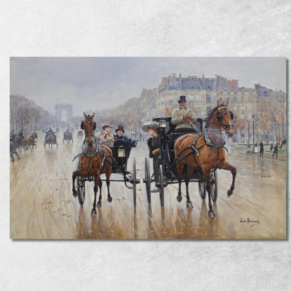 Rotonda 2 Degli Champs-Élysées Jean Béraud jbr89 quadro stampato su tela