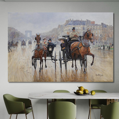 Rotonda 2 Degli Champs-Élysées Jean Béraud jbr89 quadro stampato su tela