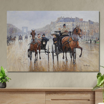 Rotonda 2 Degli Champs-Élysées Jean Béraud jbr89 quadro stampato su tela