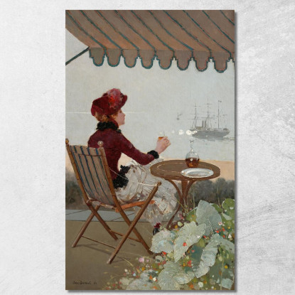 Caffè Sul Mare Jean Béraud jbr95 quadro stampato su tela