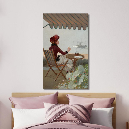 Caffè Sul Mare Jean Béraud jbr95 quadro stampato su tela