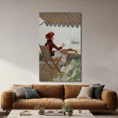 Caffè Sul Mare Jean Béraud jbr95 quadro stampato su tela