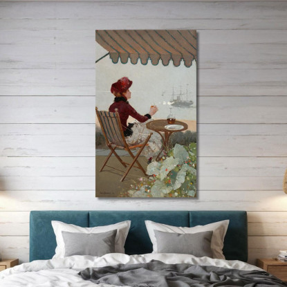 Caffè Sul Mare Jean Béraud jbr95 quadro stampato su tela
