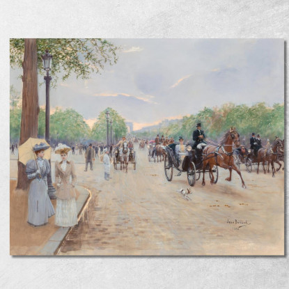 Sugli Champs Elysées Jean Béraud jbr99 quadro stampato su tela