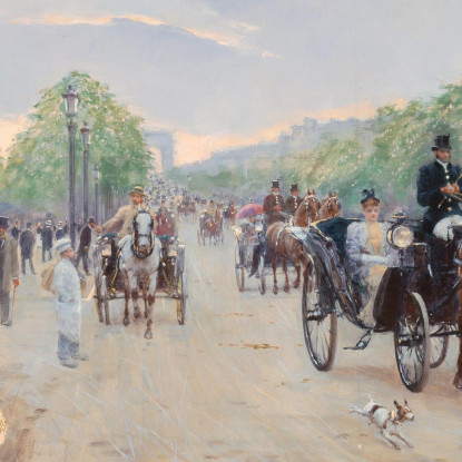 Sugli Champs Elysées Jean Béraud jbr99 quadro stampato su tela