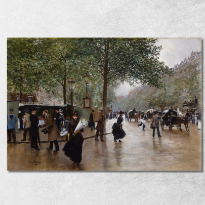 Sui Grands Boulevards Jean Béraud jbr100 quadro stampato su tela