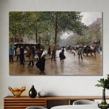 Sui Grands Boulevards Jean Béraud jbr100 quadro stampato su tela