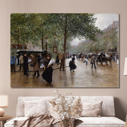 Sui Grands Boulevards Jean Béraud jbr100 quadro stampato su tela