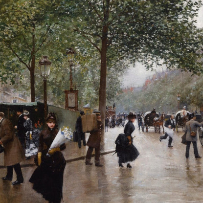 Sui Grands Boulevards Jean Béraud jbr100 quadro stampato su tela