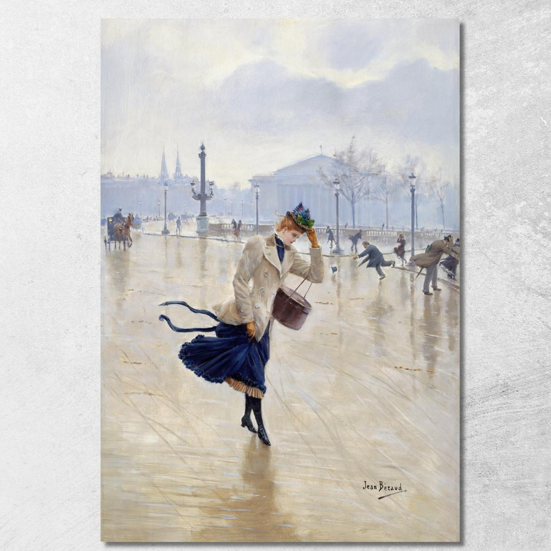 Giornata Ventosa Place De La Concorde Jean Béraud jbr105 quadro stampato su tela