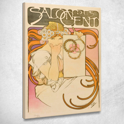 Salon Des Cent 2 Alphonse Mucha amu104 quadro stampato su tela