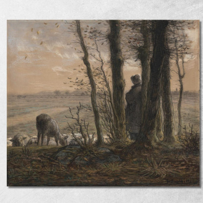 Foglie Cadenti Jean-François Millet jfm14 quadro stampato su tela