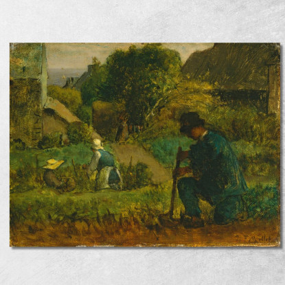 Scena Del Giardino Jean-François Millet jfm17 quadro stampato su tela