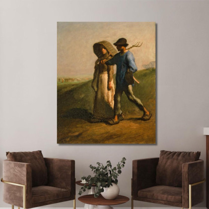 Andare A Lavorare Jean-François Millet jfm20 quadro stampato su tela