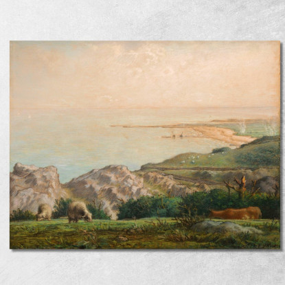 Il Mare Visto Dall'Alto Della Scogliera Di Landemer Jean-François Millet jfm26 quadro stampato su tela