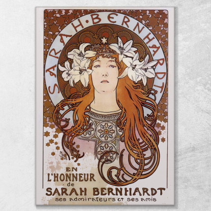 Sarah Bernhardt 1896 Alphonse Mucha amu106 quadro stampato su tela