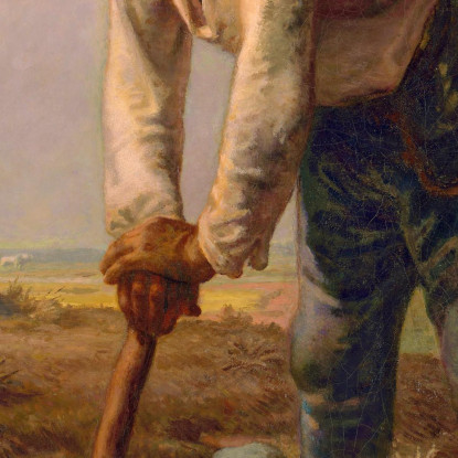 L'Uomo Con La Zappa Jean-François Millet jfm37 quadro stampato su tela