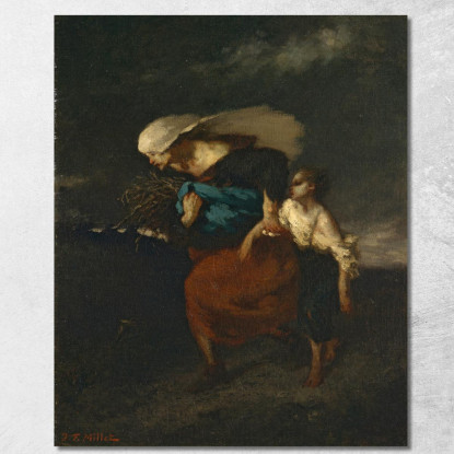 Ritirata Dalla Tempesta Jean-François Millet jfm54 quadro stampato su tela