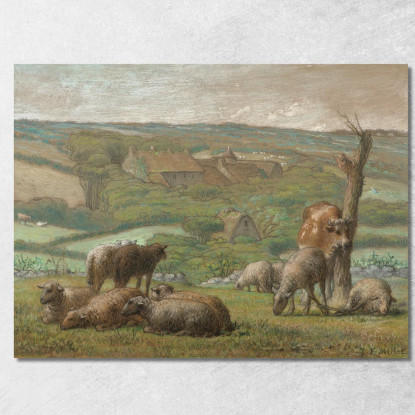 Paesaggio Rurale Jean-François Millet jfm56 quadro stampato su tela